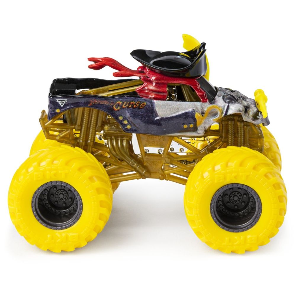 Masinuta Monster Jam, Scara 1:64, Pirate's Curse cu figurina, Galben
