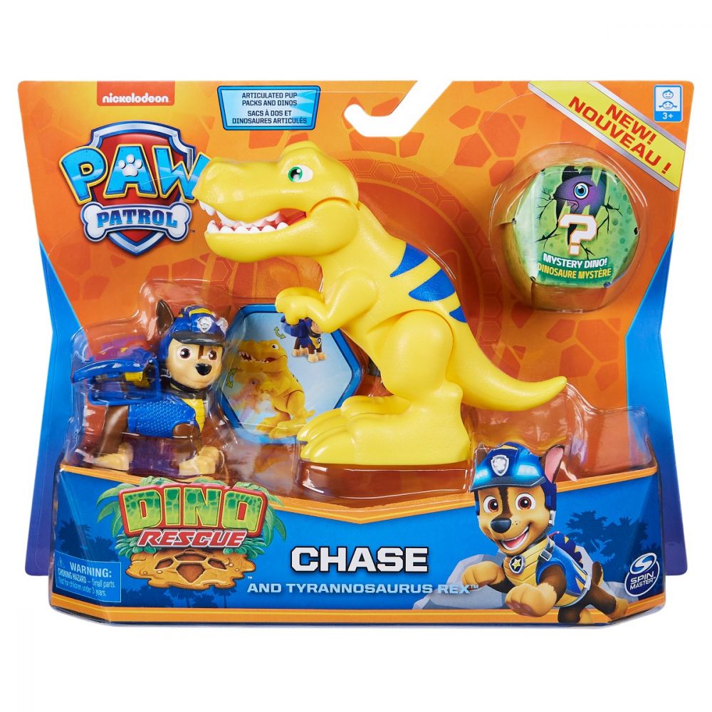 Set 2 figurine Paw Patrol Dino Rescue, Chase and Tyrannosaurus Rex, 20126399