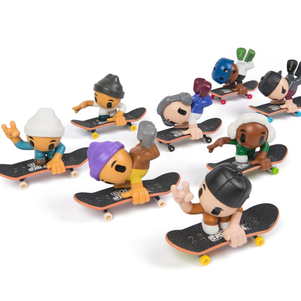 Set 2 mini placi de skateboard cu 2 figurine, Tech Deck, SK8 Crew, 20148777