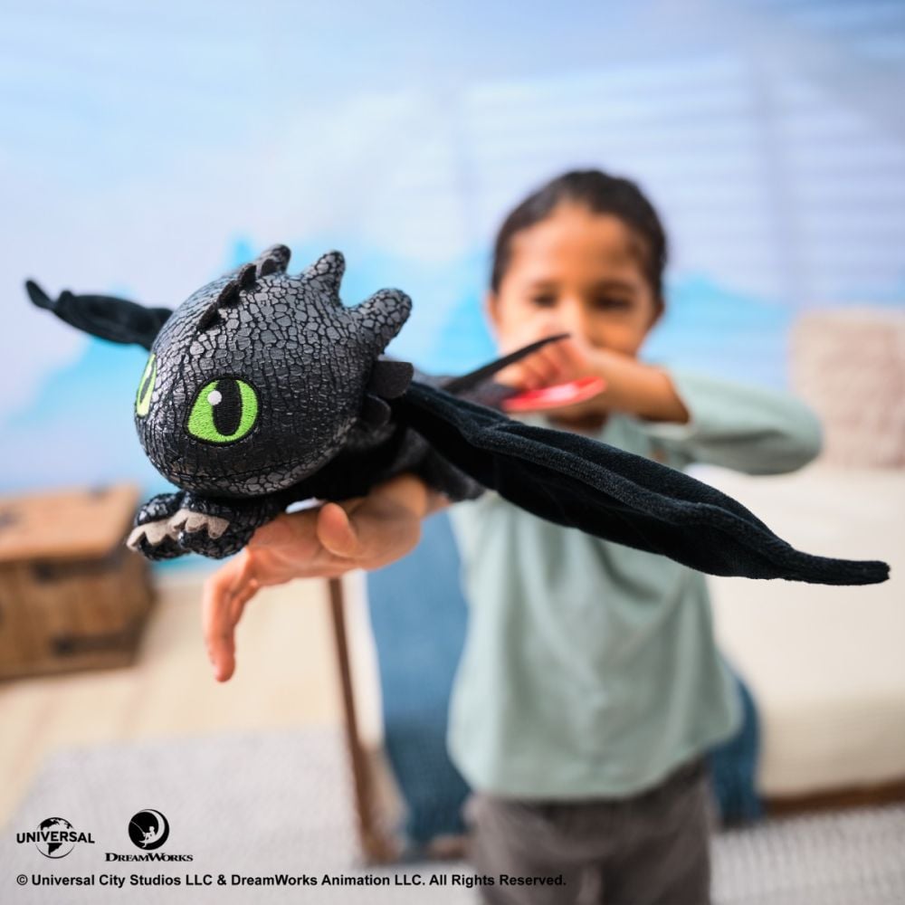 Jucarie de plus, DreamWorks Dragons, Hug and Glide Toothless, 30 cm, 6072913