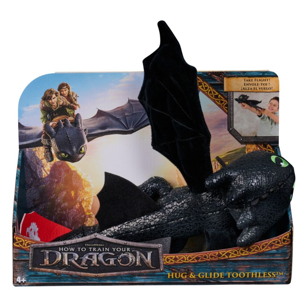 Jucarie de plus, DreamWorks Dragons, Hug and Glide Toothless, 30 cm, 6072913