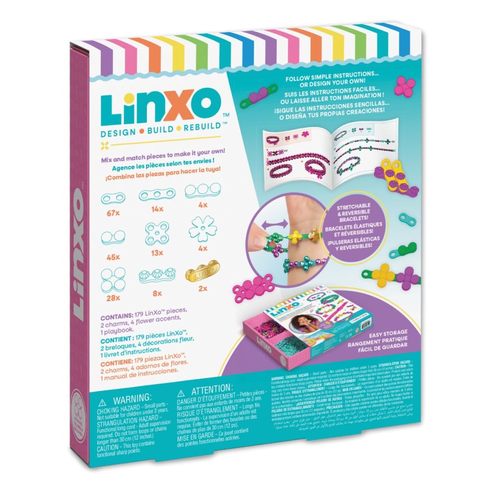 Set de creat 5 bratari flexibile, LinXo, Seaside, Celebration, Popstar Chic, 186 piese