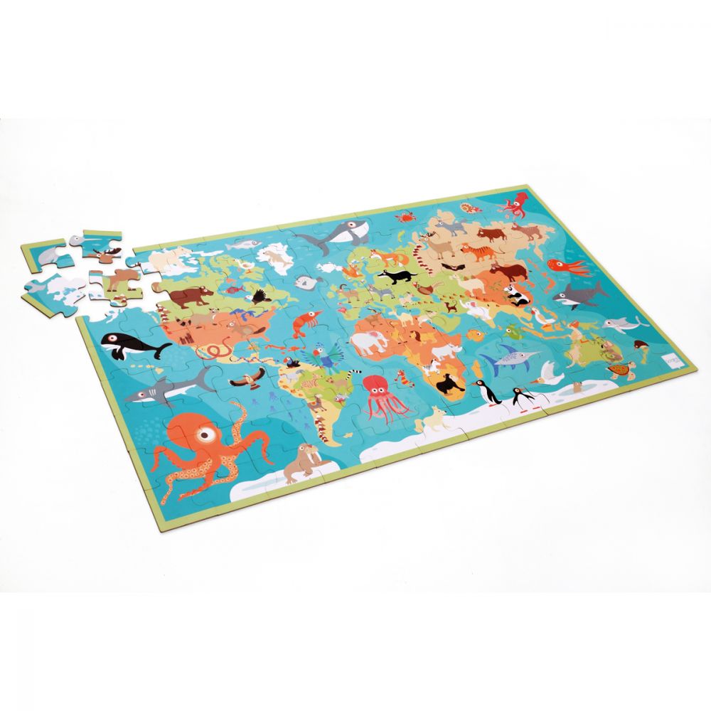 Puzzle de podea Scratch, Animalele lumii, 36 piese