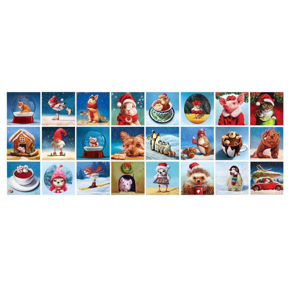 Calendar de advent, Eurographics, Animalutele si Craciunul, 24 puzzle-uri, 50 piese