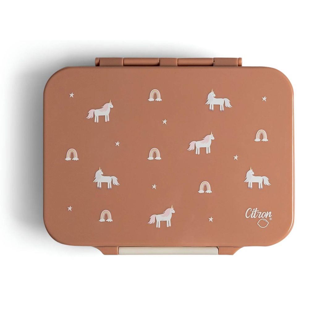 Caserola pranz din tritan cu 4 compartimente, Citron, Unicorn