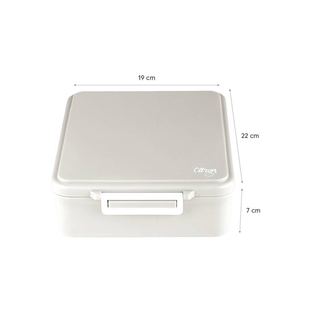 Caserola cu 4 compartimente si 1 borcan termoizolant, Citron, Lamaie, 250 ml