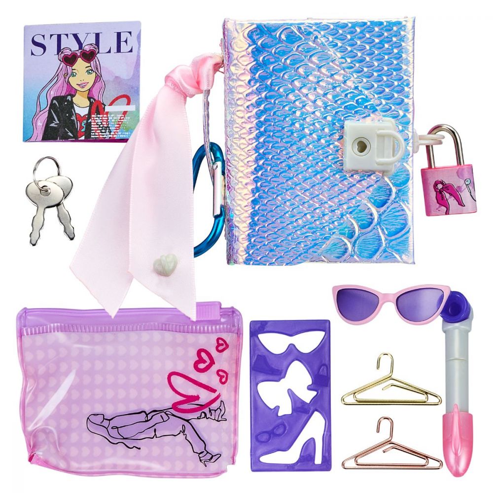 Set Mini jurnal cu accesorii, Real Littles, S4, Argintiu