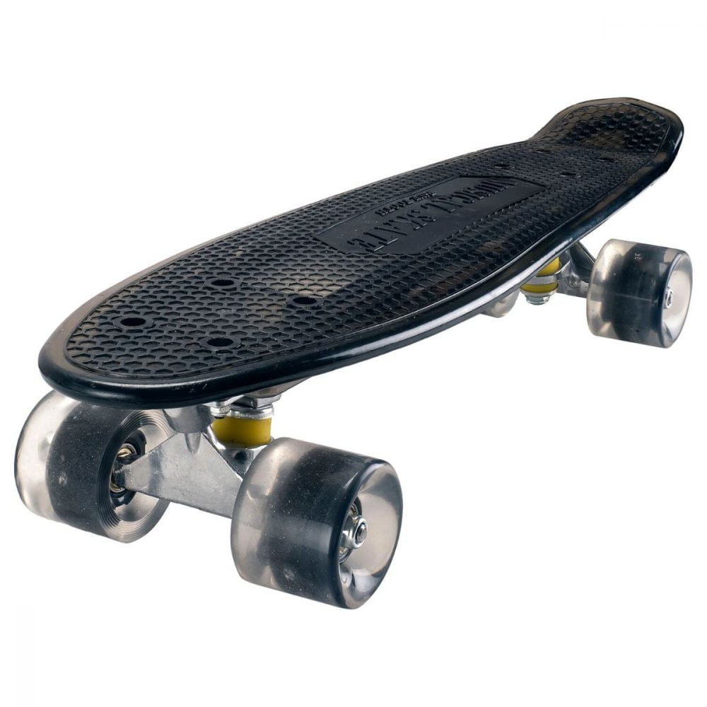 Skateboard Action One 22, Cu bluetooth si roti luminoase, ABEC-7, Negru
