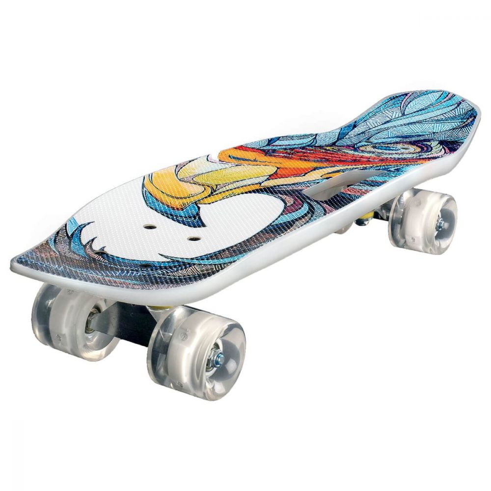 Skateboard portabil, Action One, Carve and Flip, PU ABEC-7, Aluminium Truck Albastru Eagle