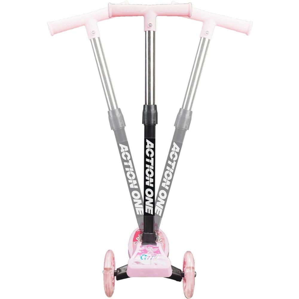 Trotineta cu roti luminoase, Action One, Funride, Roz