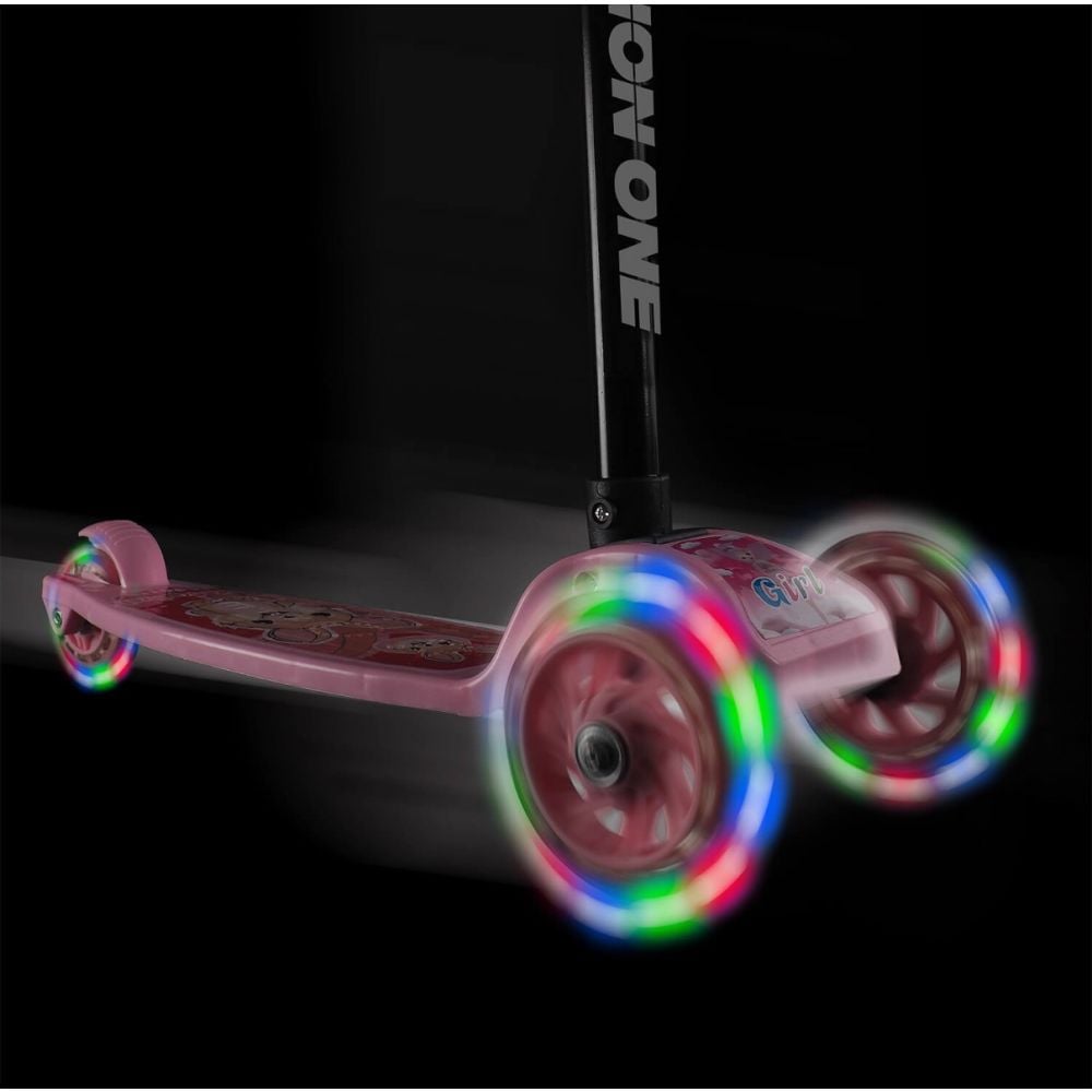 Trotineta cu roti luminoase, Action One, Funride, Roz