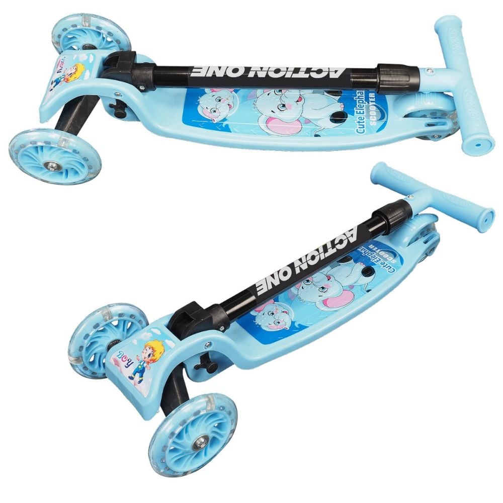 Trotineta cu roti luminoase, Action One, Funride, Blue