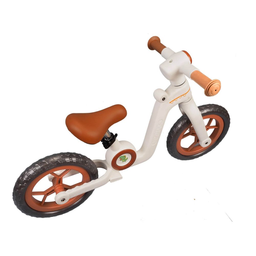 Bicicleta fara pedale, Action One Little Dino, 12 inch, Alb