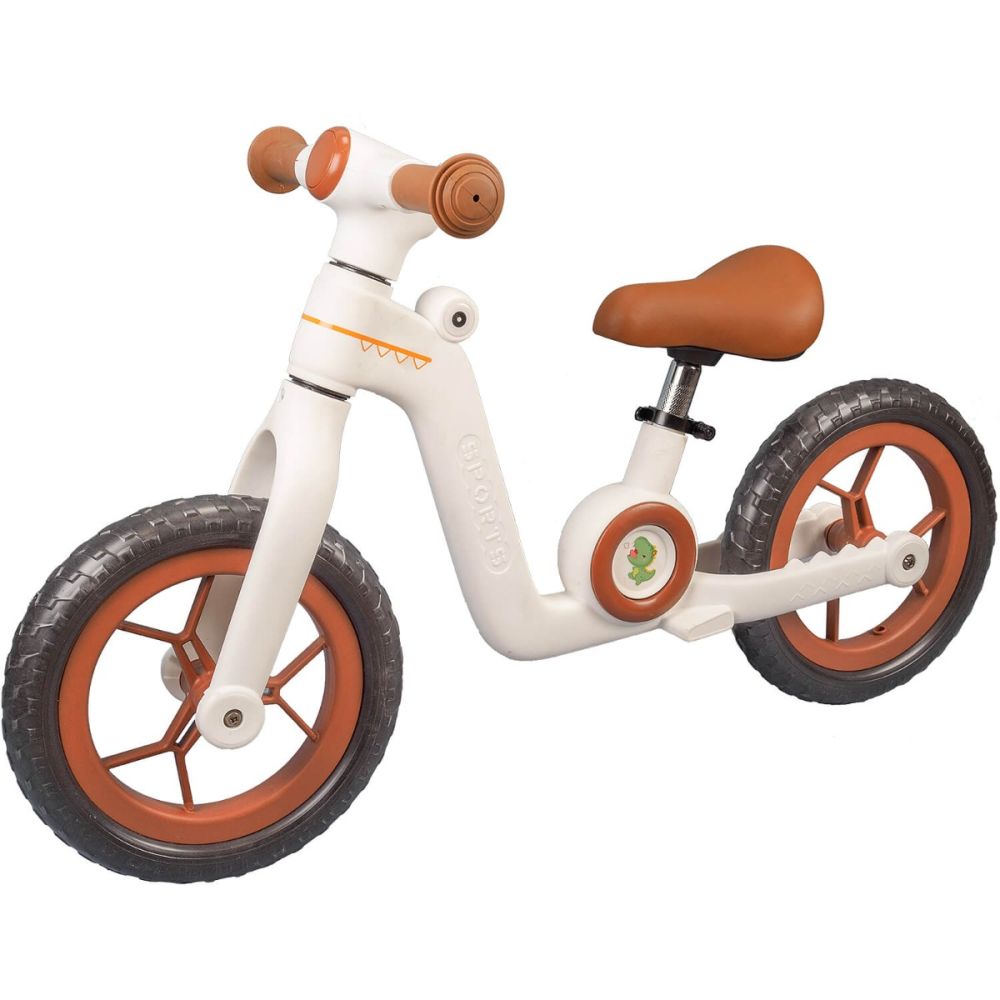 Bicicleta fara pedale, Action One Little Dino, 12 inch, Alb
