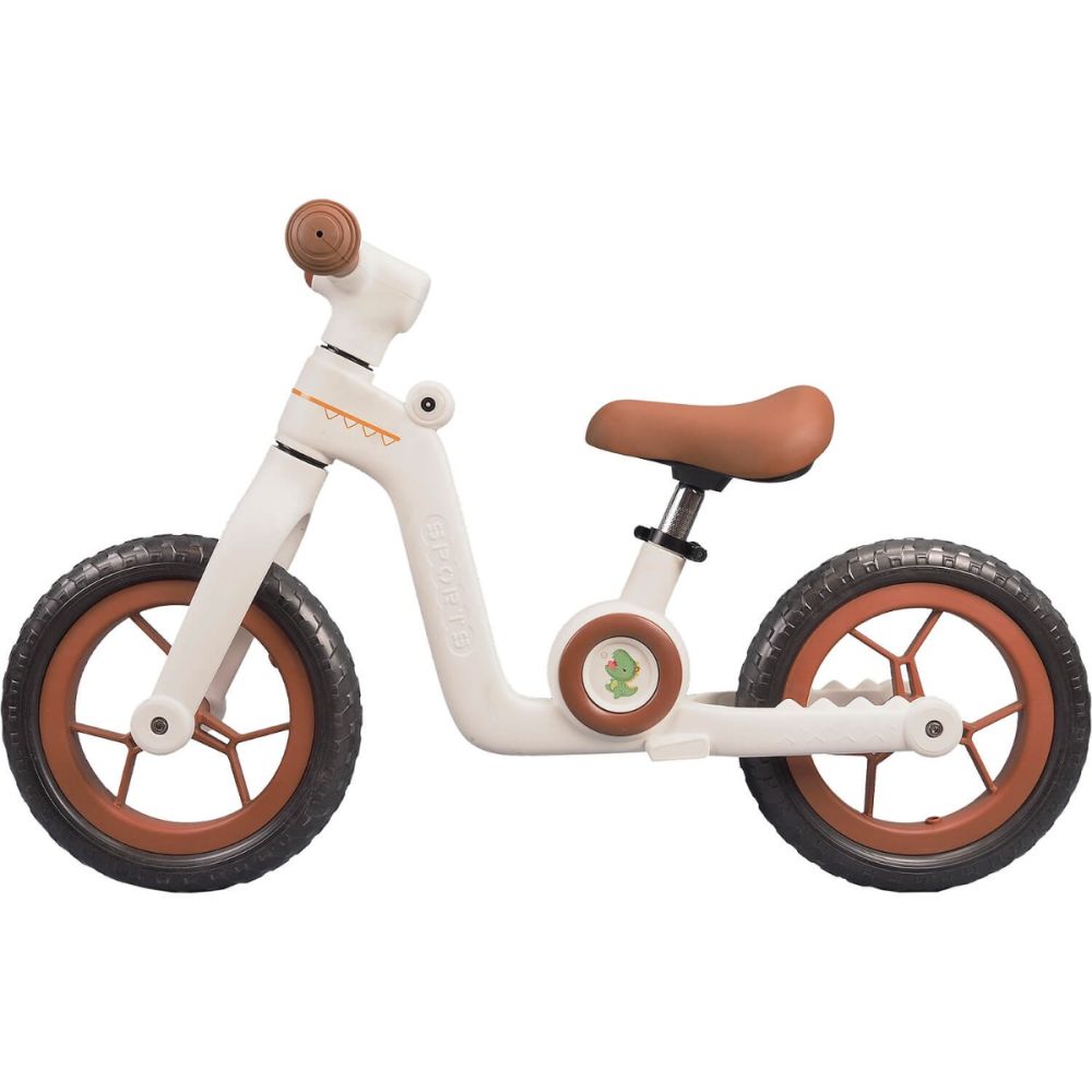 Bicicleta fara pedale, Action One Little Dino, 12 inch, Alb