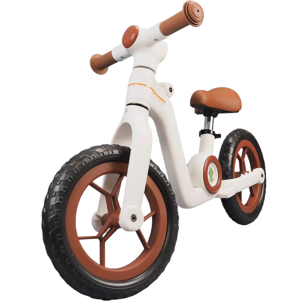 Bicicleta fara pedale, Action One Little Dino, 12 inch, Alb