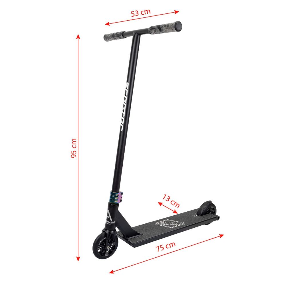 Trotineta Action One, Freestyle Dominator, ghidon inalt 95 cm, platforma lata 56 x 13.5 cm