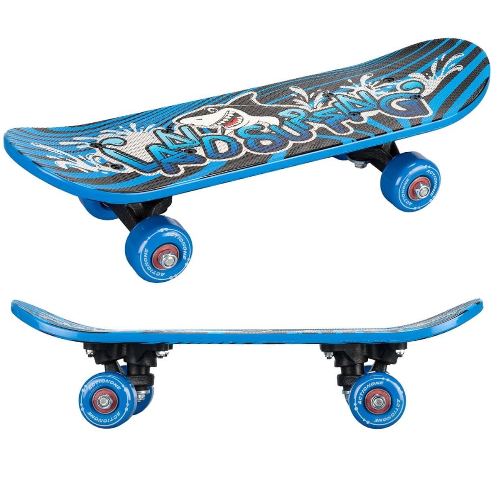 Penny board, Action One, Shark, print pe ambele fete, 41 x 12 cm, Albastru