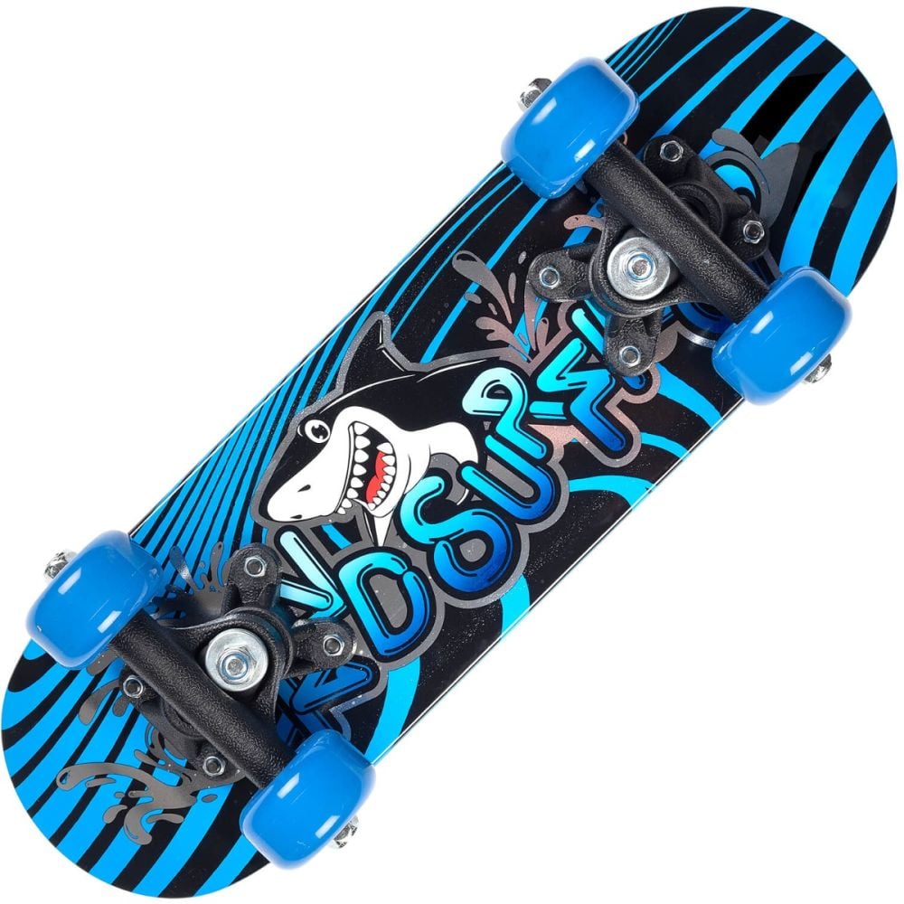 Penny board, Action One, Shark, print pe ambele fete, 41 x 12 cm, Albastru