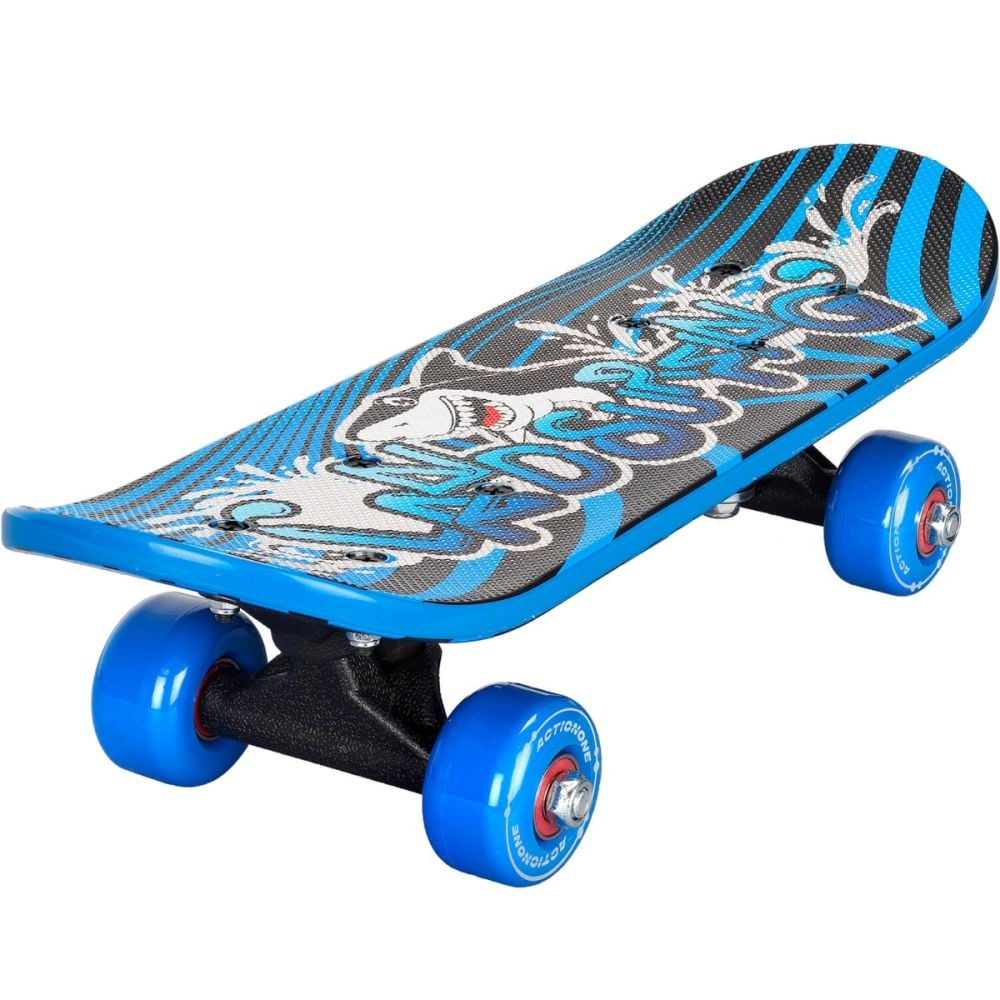 Penny board, Action One, Shark, print pe ambele fete, 41 x 12 cm, Albastru