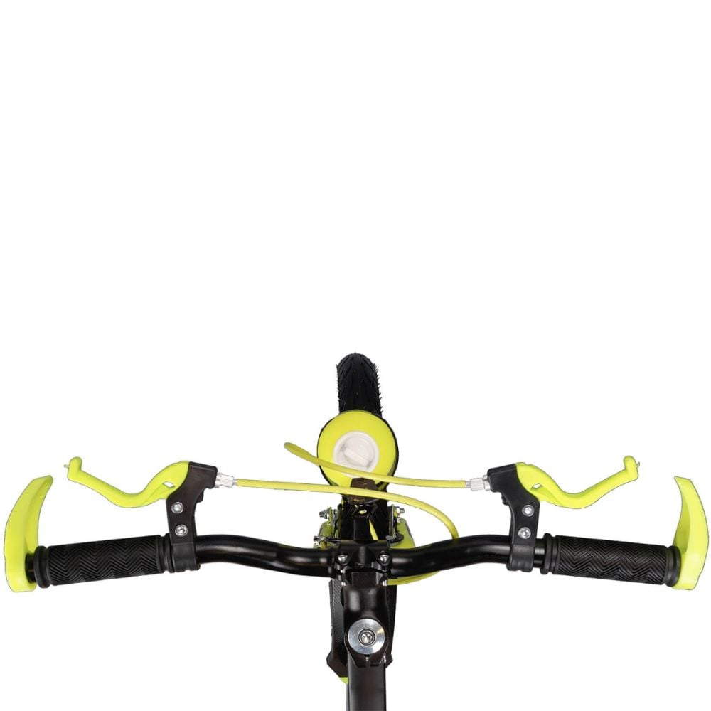 Bicicleta cu roti ajutatoare si bidon pentru apa Kiddo II, Action One, 12 inch, Verde Neon