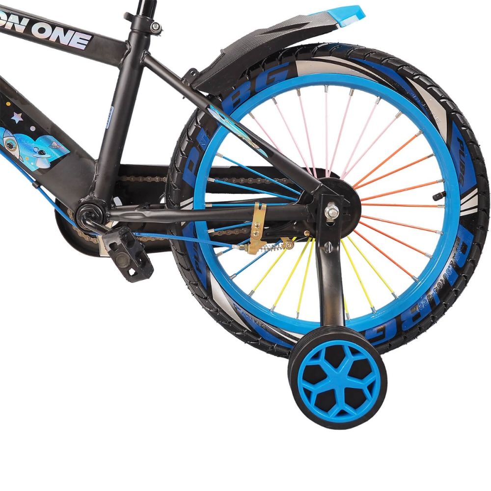 Bicicleta cu roti ajutatoare si bidon pentru apa Super Nova II, Action One, 20 inch, Albastru