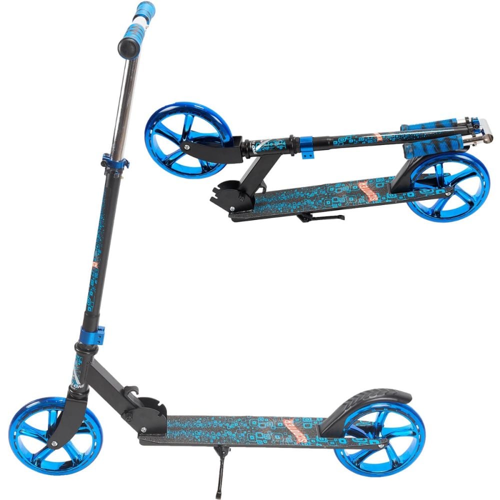 Trotineta pliabila, Action One, Electric, cu cric, roti 200 mm, Albastru