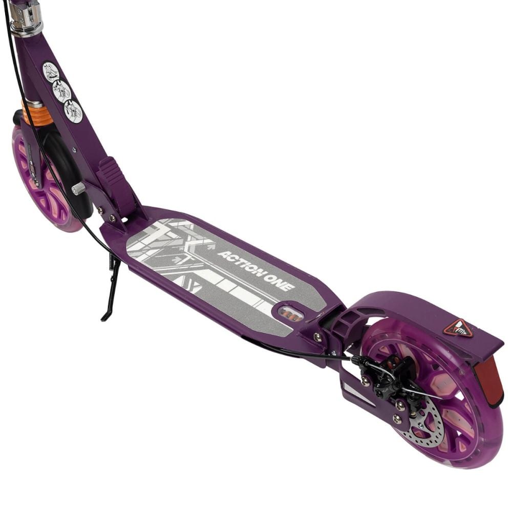 Trotineta Action One Desire, cu doua amortizoare si frana pe disc, Mov