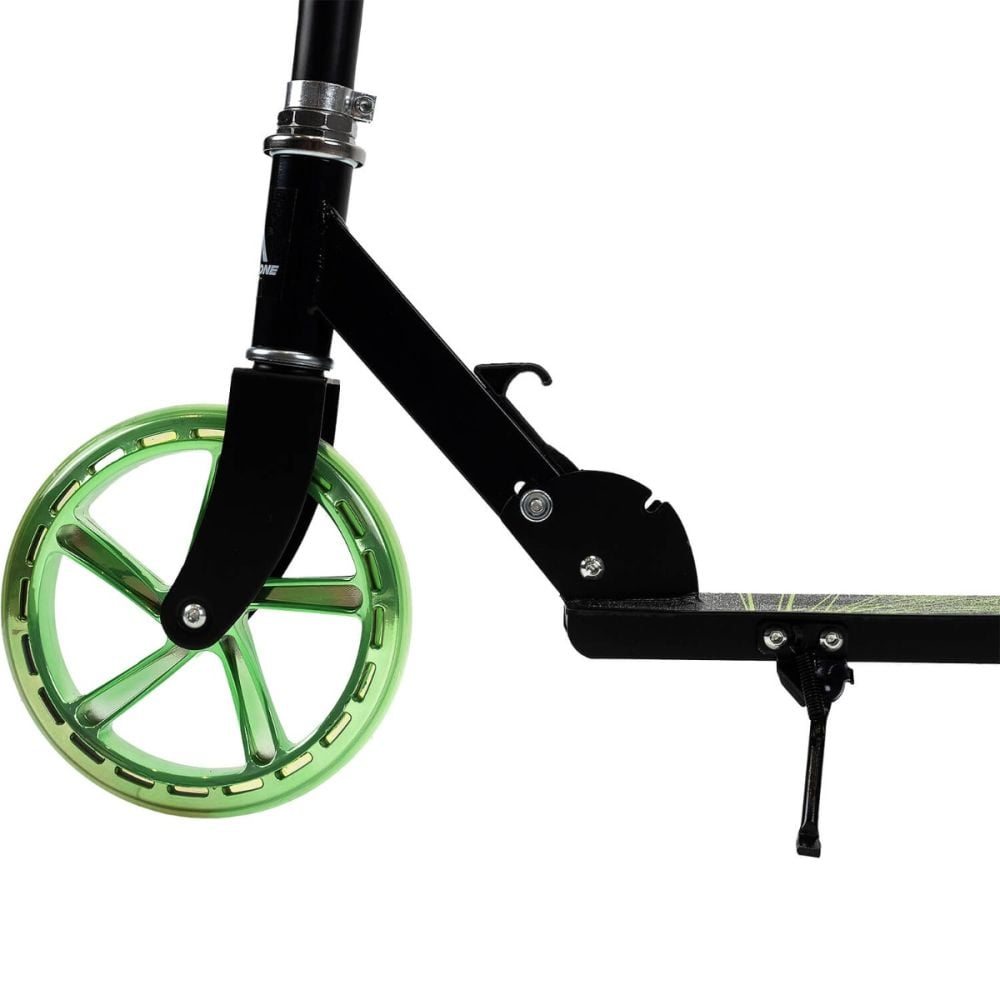 Trotineta pliabila, Action One Flow, cu cric si roti 200 mm, Verde-Negru