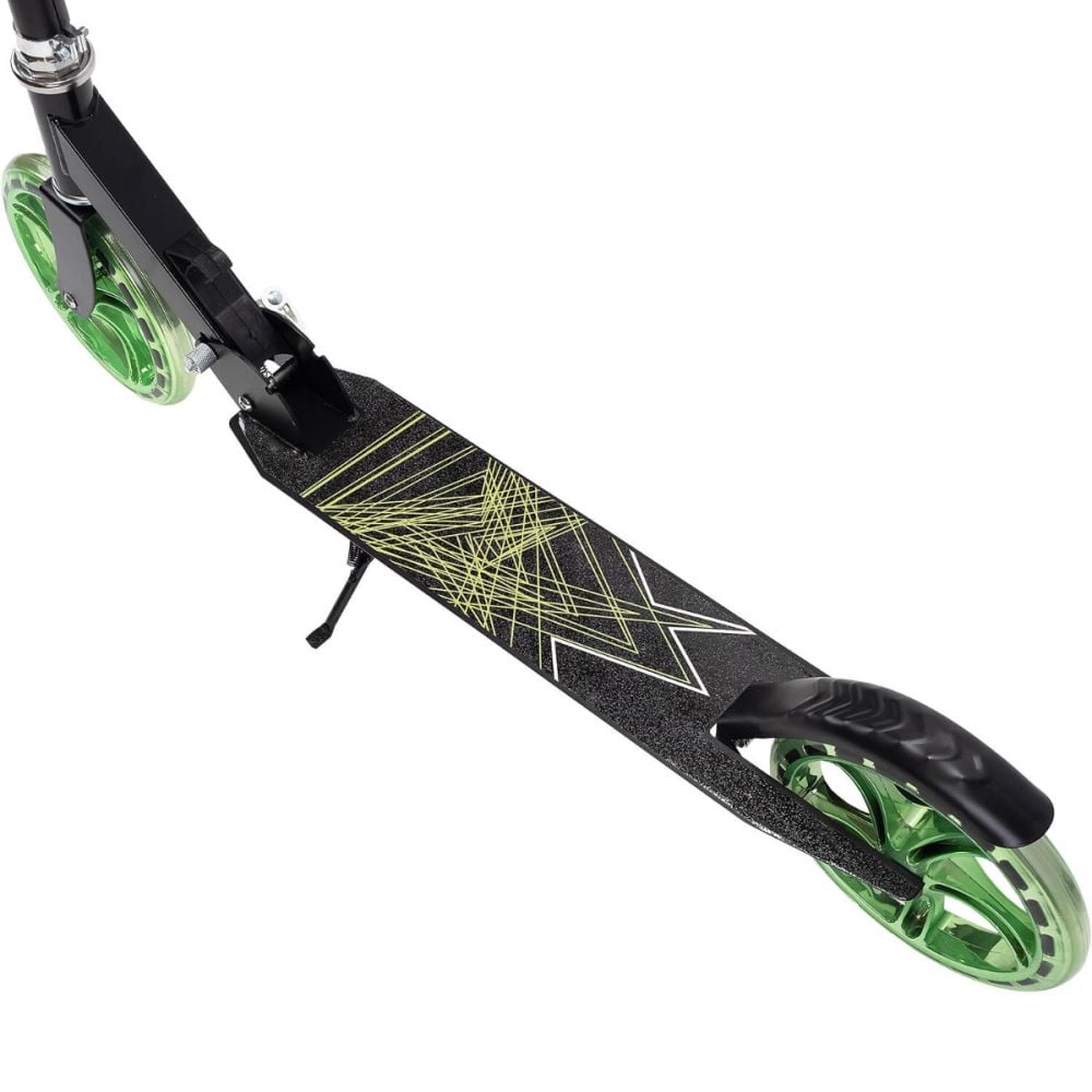 Trotineta pliabila, Action One Flow, cu cric si roti 200 mm, Verde-Negru