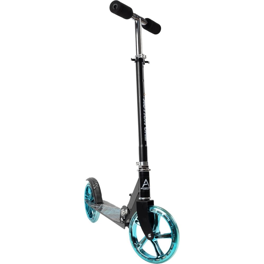 Trotineta pliabila, Action One Flow, cu cric si roti 200 mm, Blue-Negru