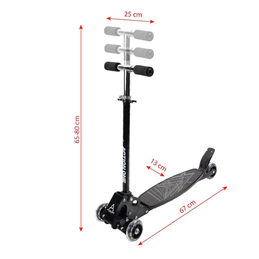 Trotineta cu 4 roti, Action One Rookie, Negru