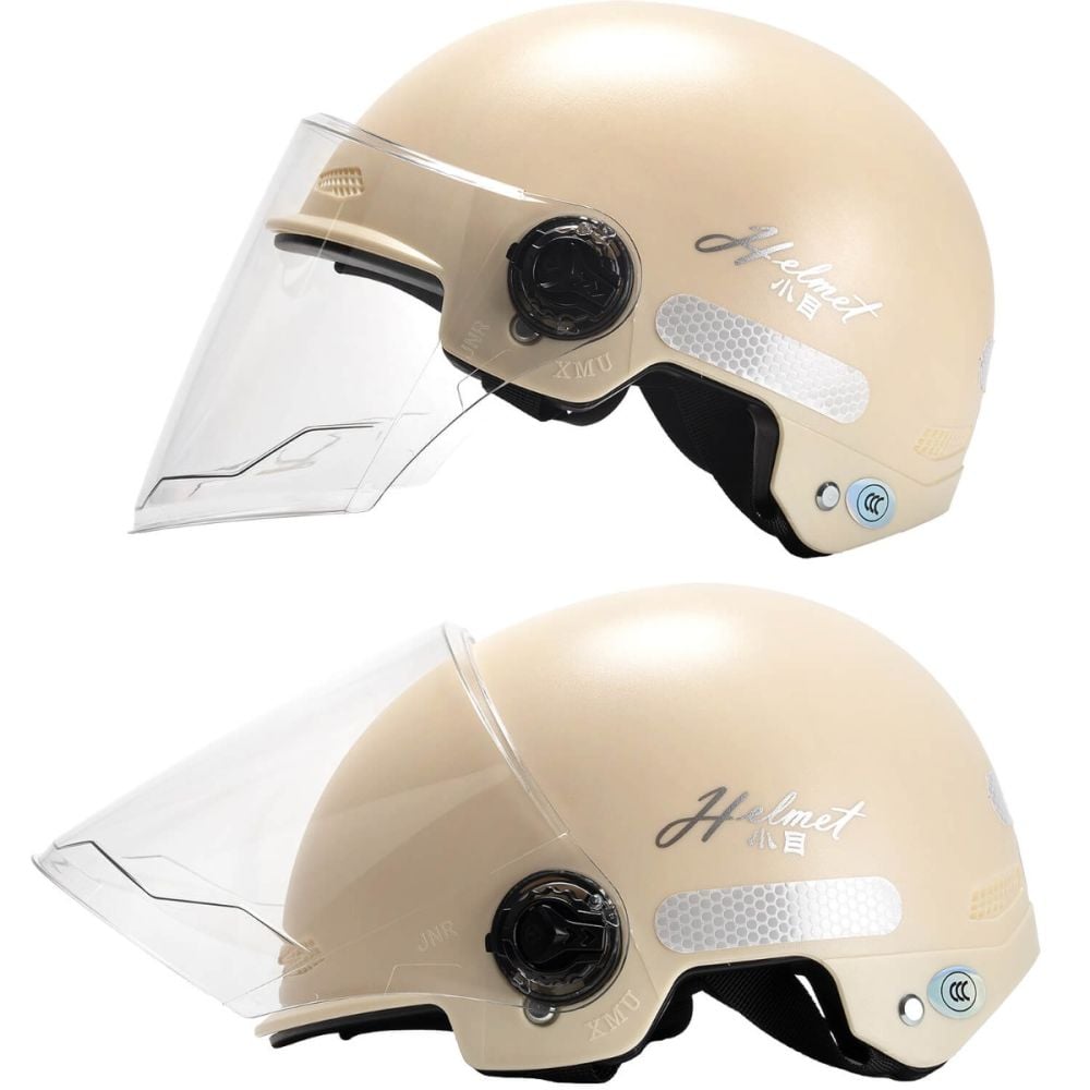 Casca de protectie cu viziera, Action One Jump, reglabila, Crem