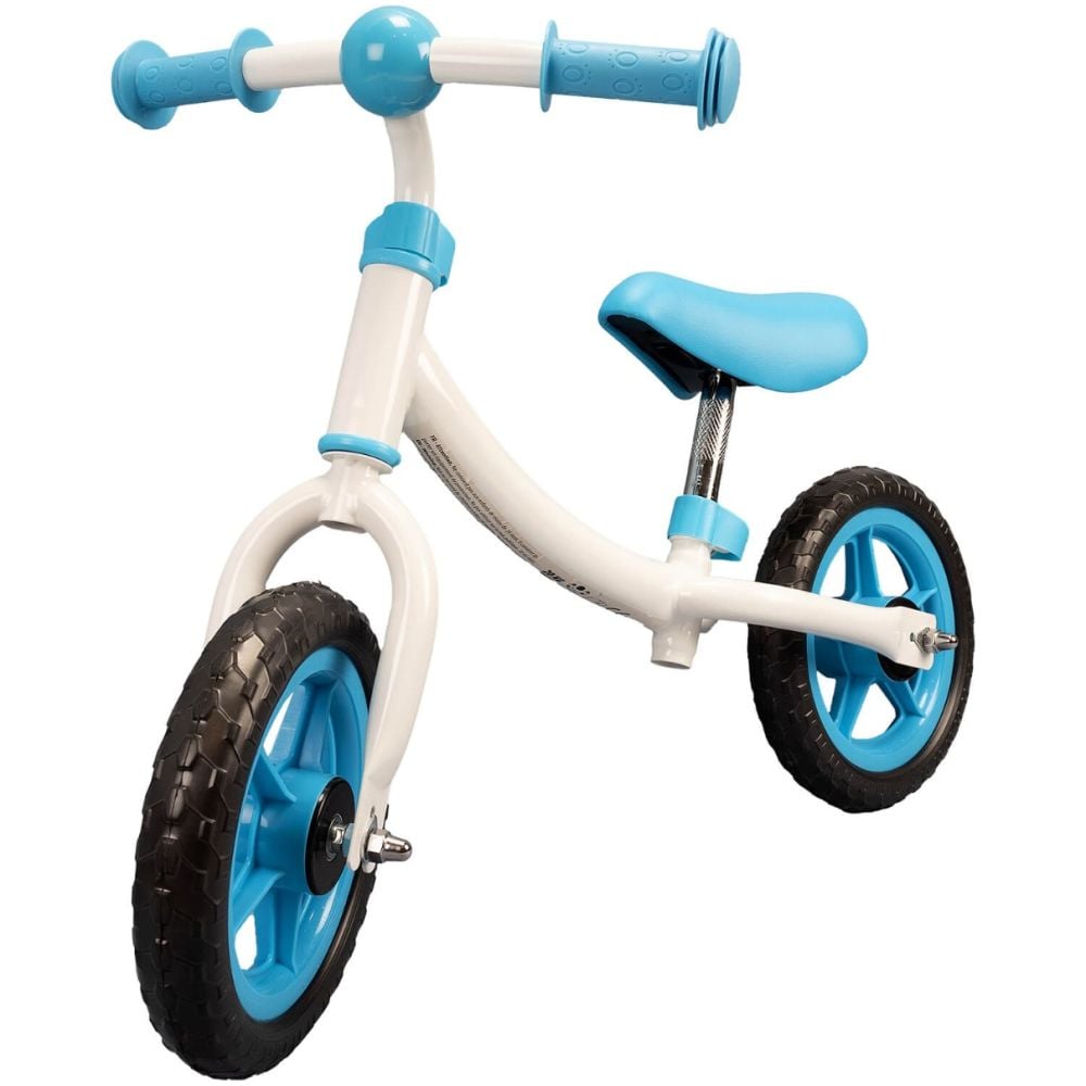 Bicicleta fara pedale, Action One, Baby Bliss, cu cadru reversibil si stickere incluse, 10 inch, Alb
