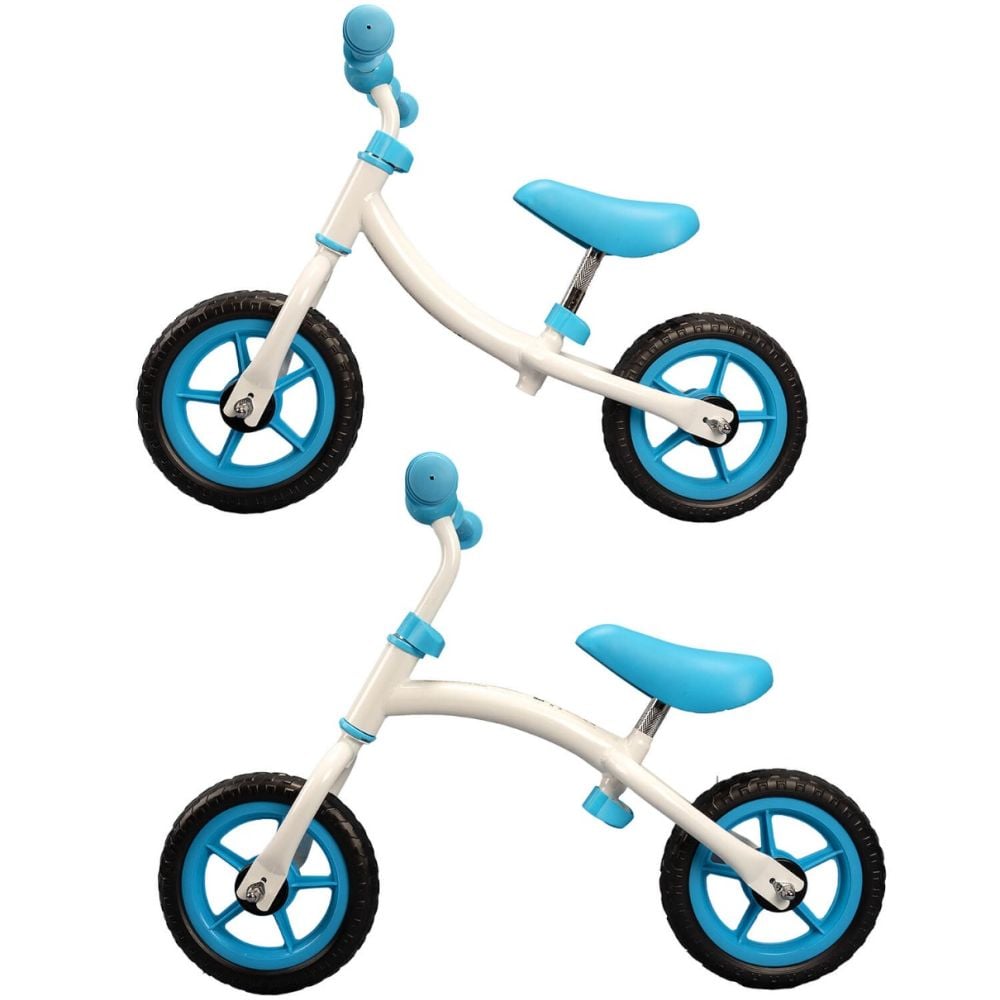 Bicicleta fara pedale, Action One, Baby Bliss, cu cadru reversibil si stickere incluse, 10 inch, Alb