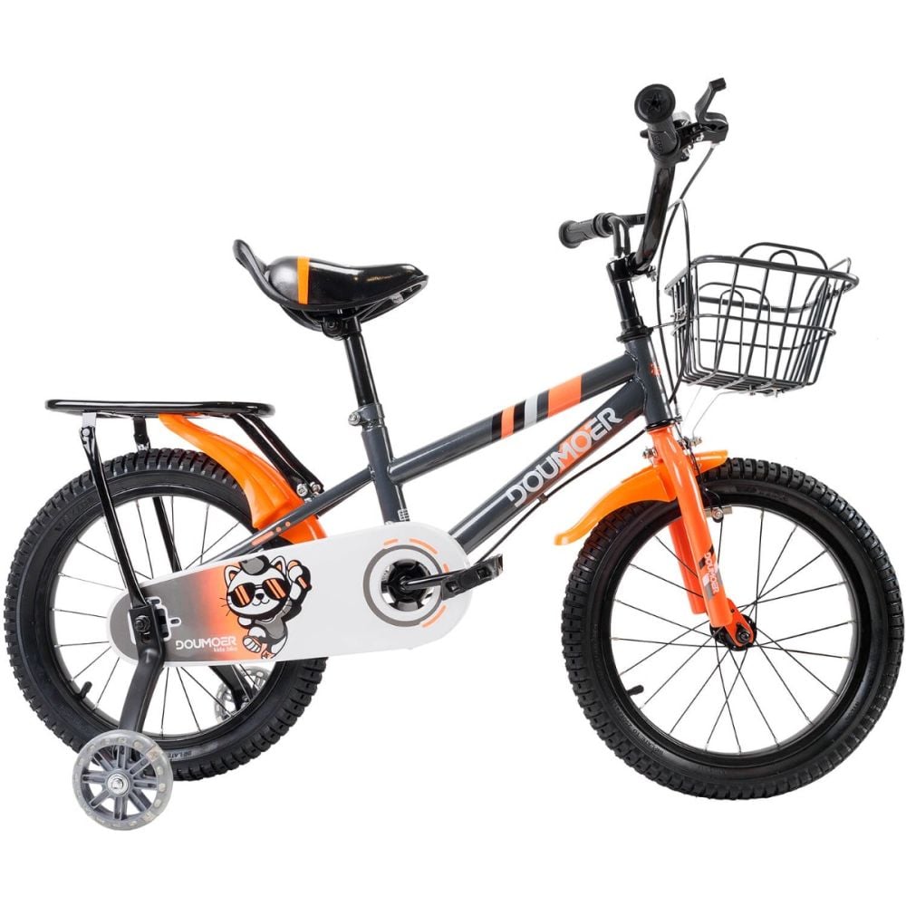 Bicicleta cu roti ajutatoare, Action One Arrow, 16 inch, 5-7 ani, Gri