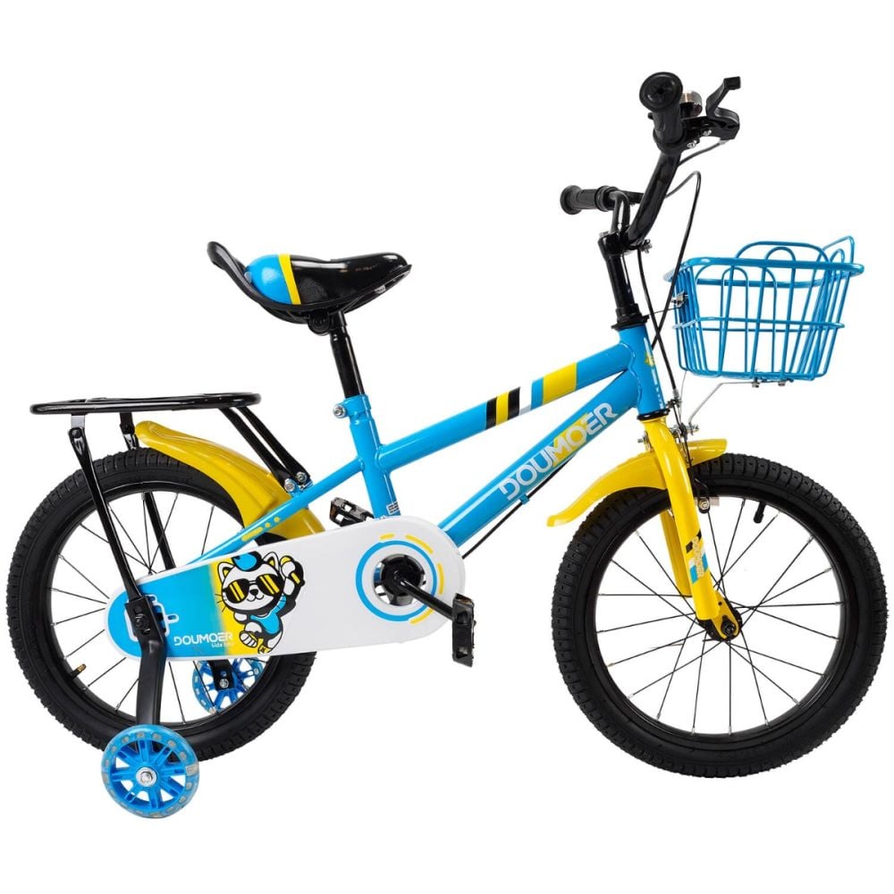 Bicicleta cu roti ajutatoare, Action One Arrow, 16 inch, 5-7 ani, Blue