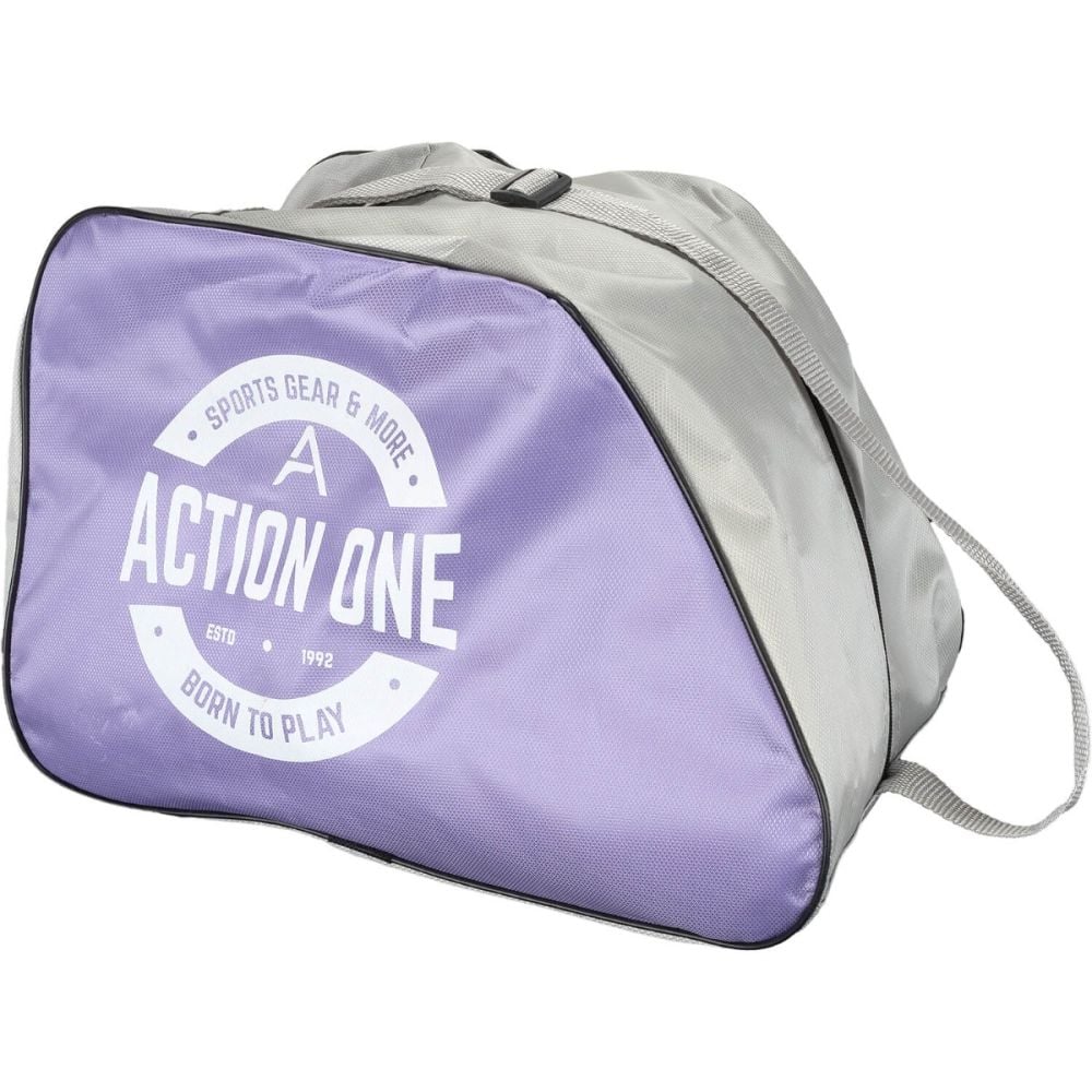 Set de role incepatori, Action One, roti luminoase, cu casca, protectii si geanta de transport, S (31-34) Purple