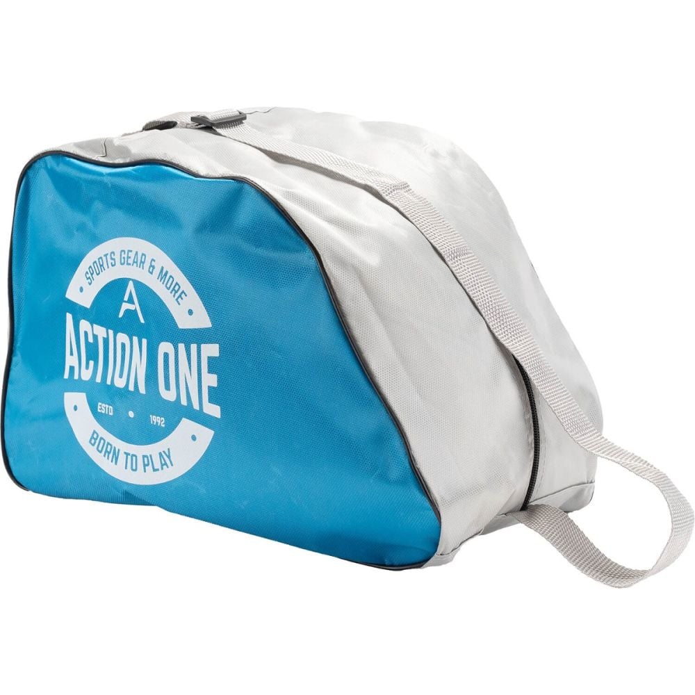 Set de role incepatori, Action One, roti luminoase, cu casca, protectii si geanta de transport, S (31-34), Blue