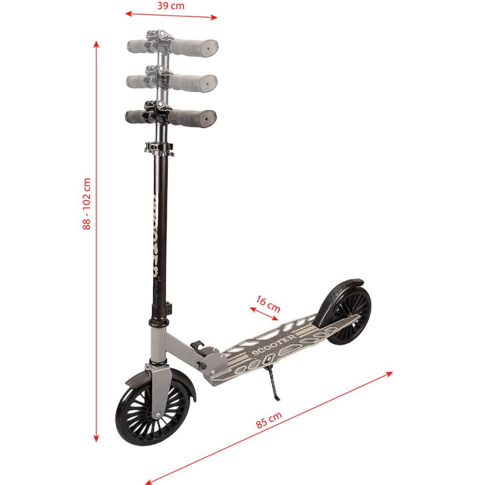 Trotineta Pliabila, Action One, Grand Prix, platforma perforata, roti 200 mm, Negru