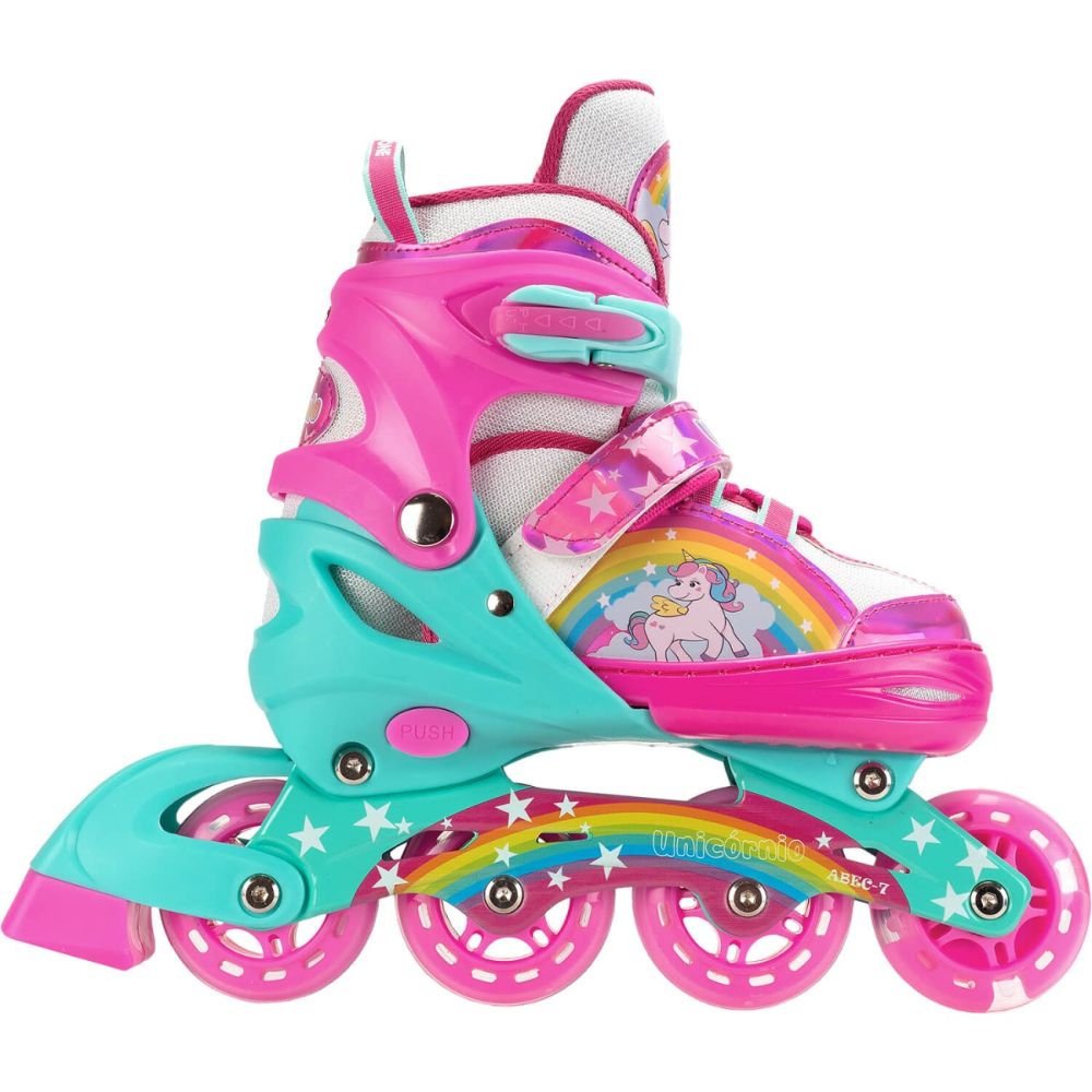 Role reglabile, Action One, Unicorn Fantasy, roti luminoase, M(35-38), Roz