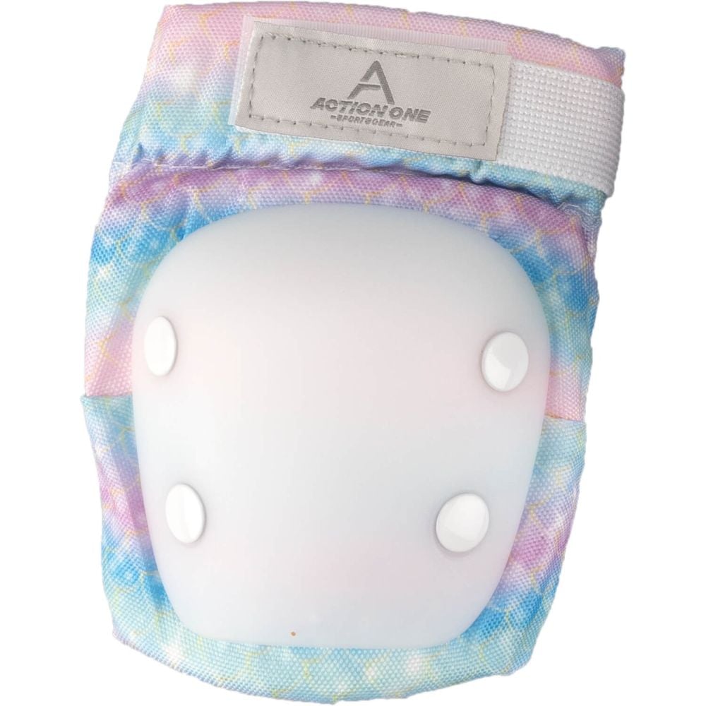 Set protectii cu genunchiere, cotiere si aparatori incheieturi, Action One Candy, Blue