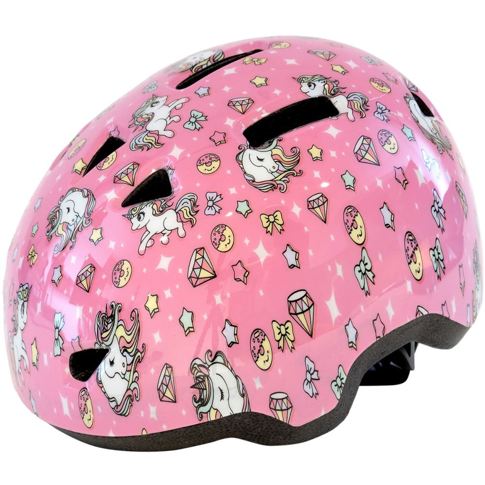 Casca de protectie, Action One, Stars and Unicorns, marime 52-57 cm, Roz