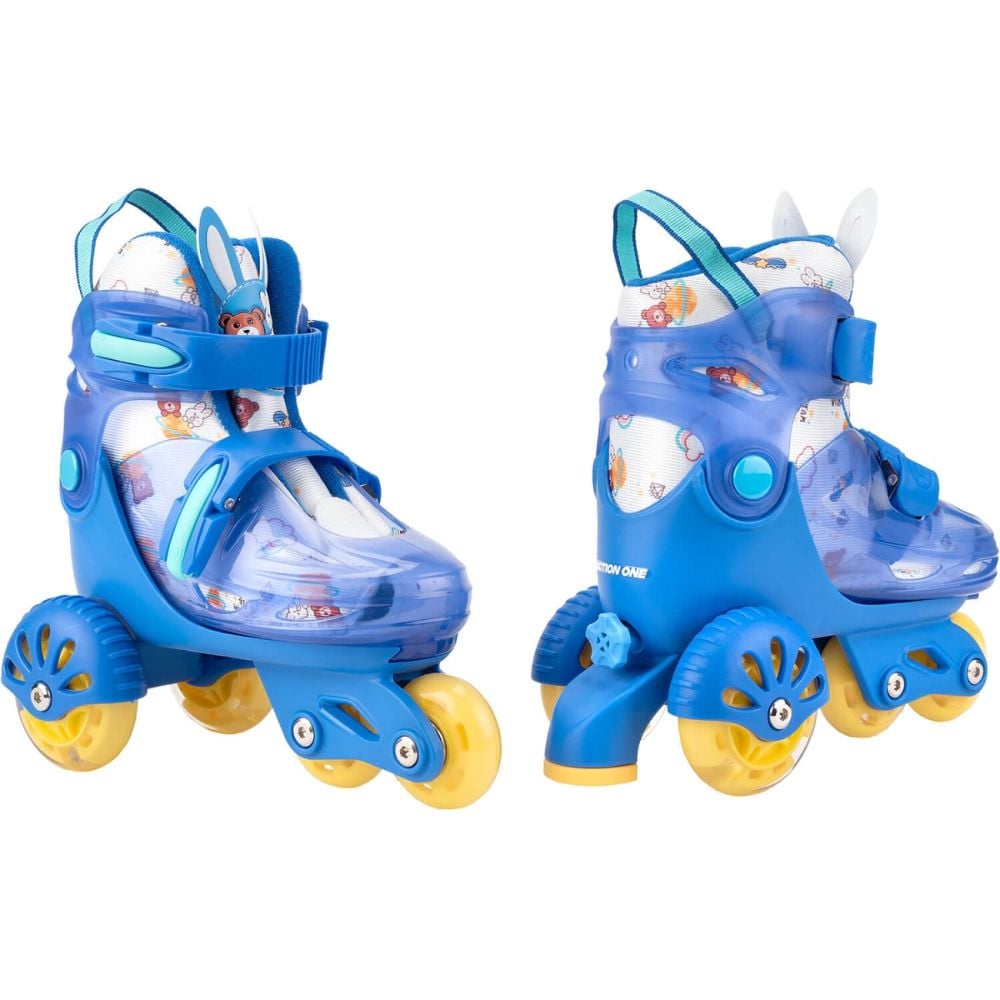 Role reglabile, Action One, incepatori, roti luminoase, S(31-34), Blue