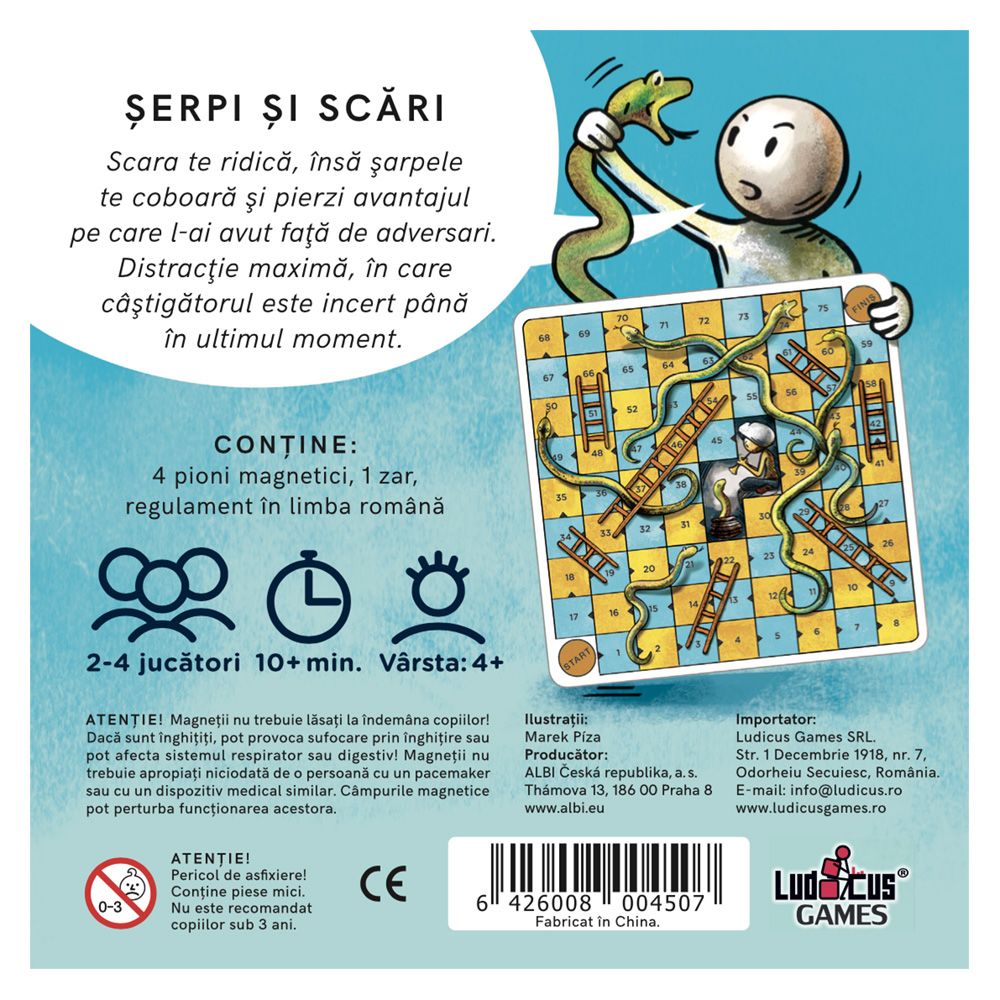 Joc magnetic, Albi, Serpi si scari