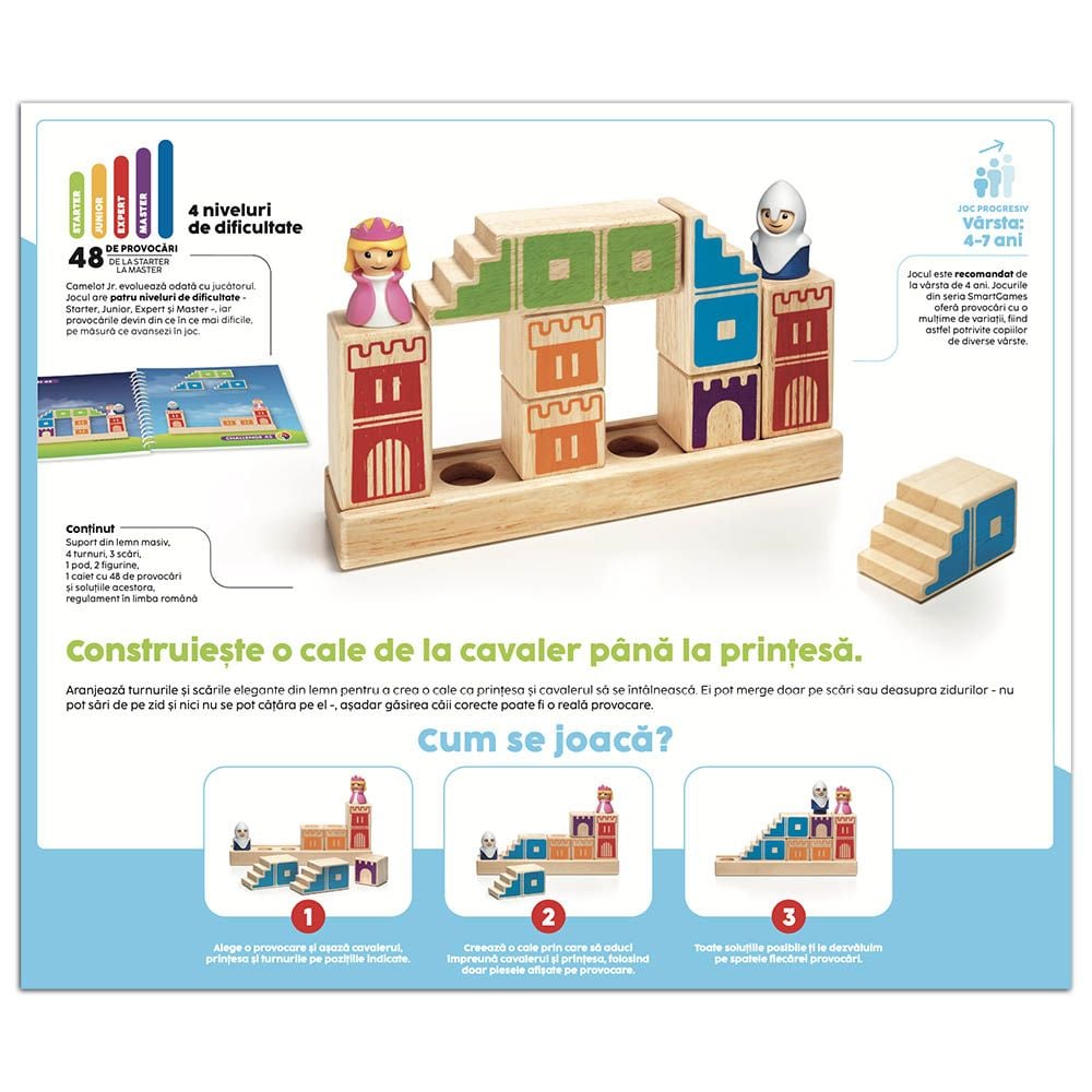 Joc de logica cu 48 de provocari, Smart Games, Camelot Jr.