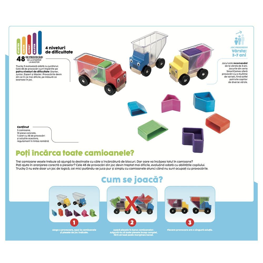 Joc de logica cu 48 de provocari, Smart Games, Trucky 3