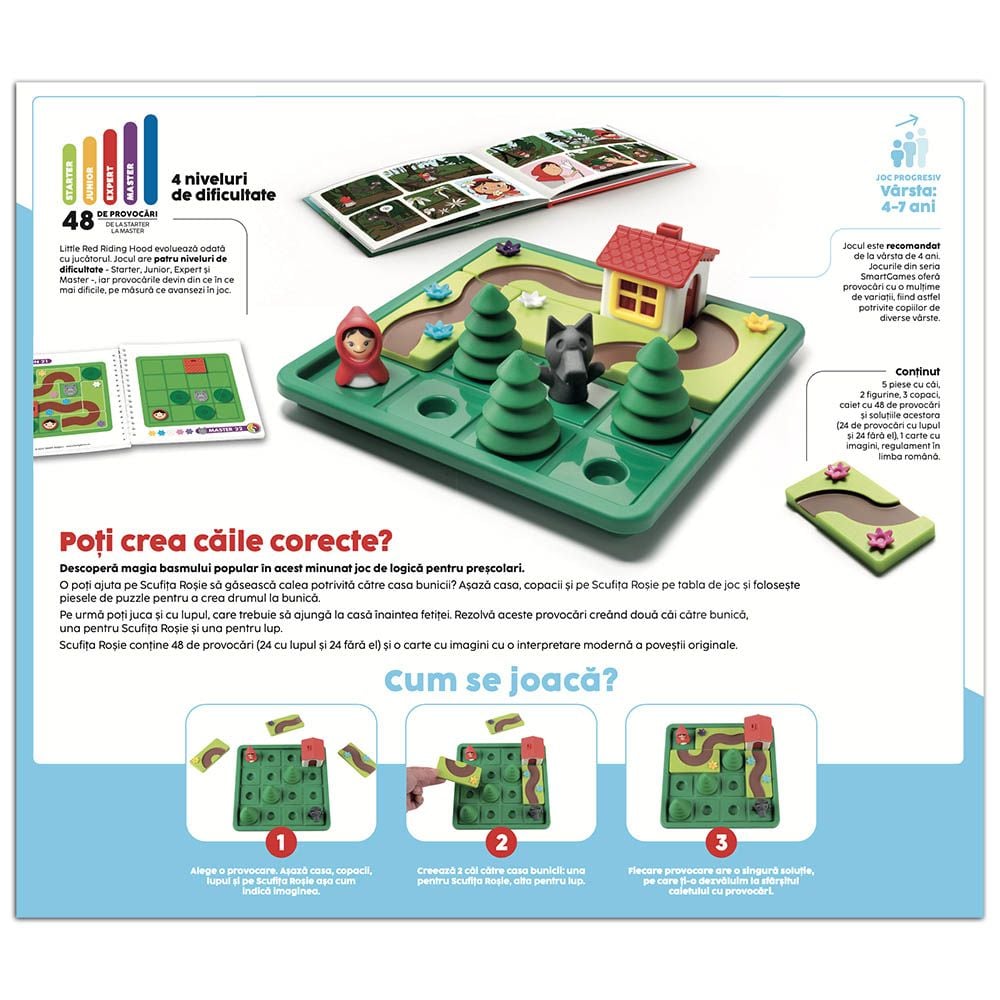 Joc de logica cu 48 de provocari, Smart Games, Little Red Riding Hood Deluxe