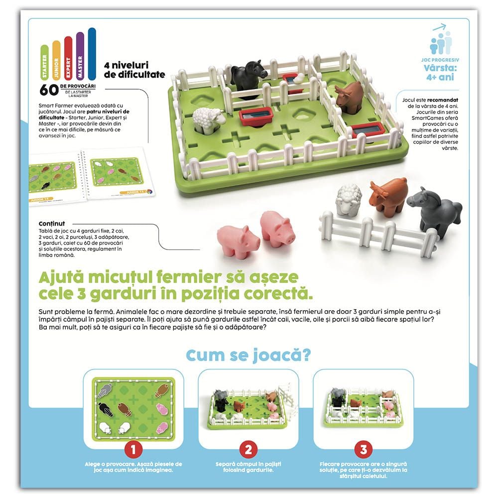 Joc de logica cu 60 de provocari, Smart Games, Smart Farmer