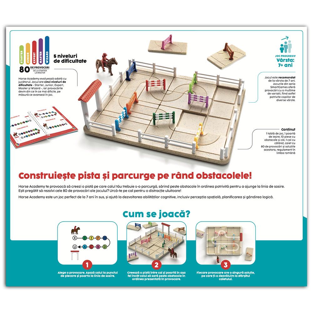 Joc de logica cu 80 de provocari, Smart Games, Horse Academy